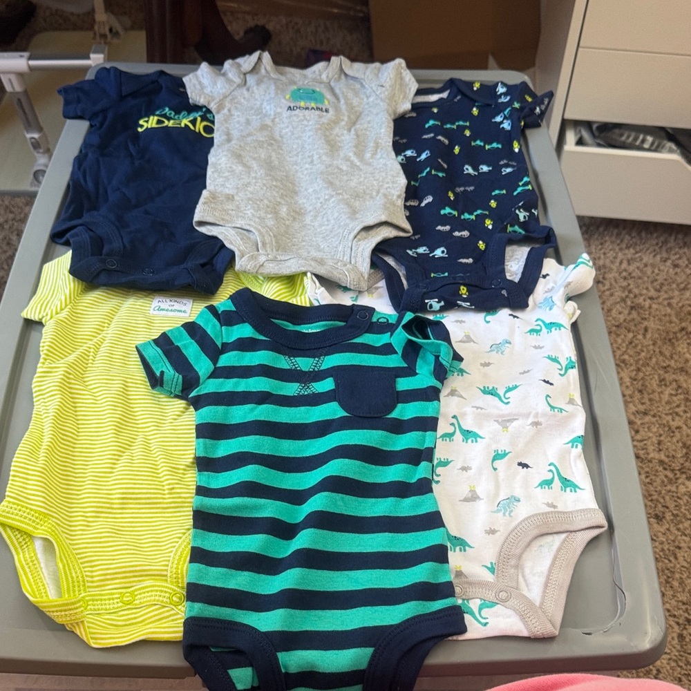 Dino and Stripe Bodysuit Set for Kids